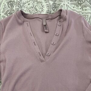 SKIMS Lavender Ribbed Bodysuit